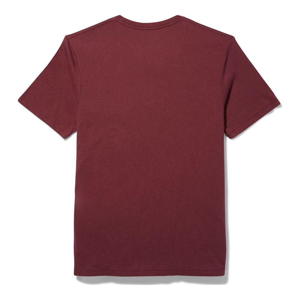 Timberland Mens T-Shirts Short-Sleeve Logo - Red - India IH3564709